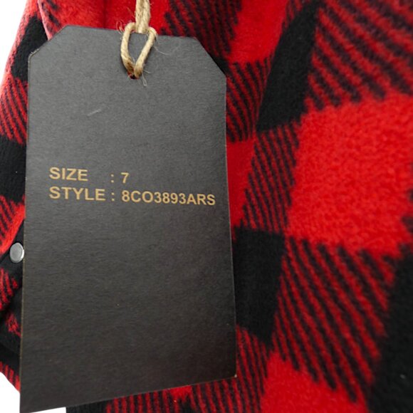 Copper Denim Kids Sherpa Lined Red Buffalo Plaid Shacket Cozy Cabincore Size 7 - Picture 9 of 9
